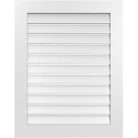 Ekena Millwork Vertical Surface Mount PVC Gable Vent: Functional, w/ 3-1/2"W x 1"P Standard Frame, 30"W x 38"H GVPVE30X3801SF